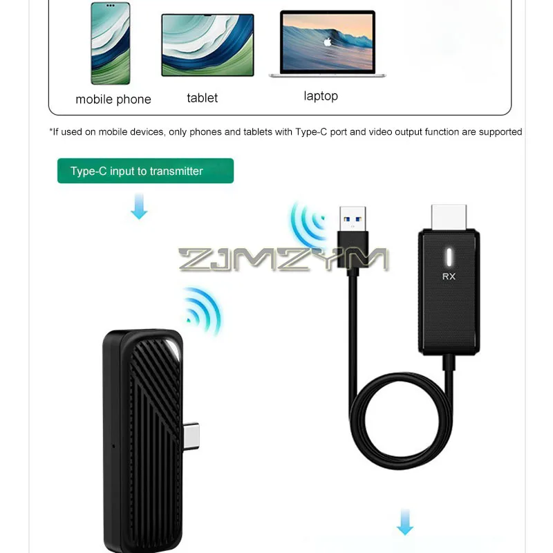 Wireless HDMI Transmitter Receiver Mobile Phone Computer Screen Mirroring Device Adapter For TV Projector Monitor