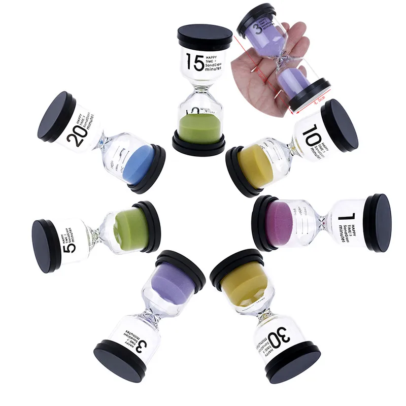 Bright color, Good gloss and Unique craftsmanship 1/3/5/10/15/30 Minutes Sand Glass Sandglass Hourglass Timer Clock Decor Gift