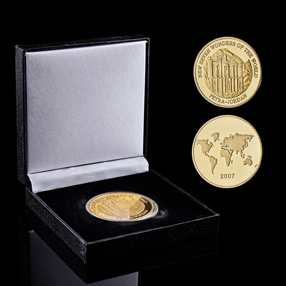 

Asian Petra Jordan Medal Commemorative Memorial Coin New Seven Wonders of the World Collectible Coin W/ Luxury Box