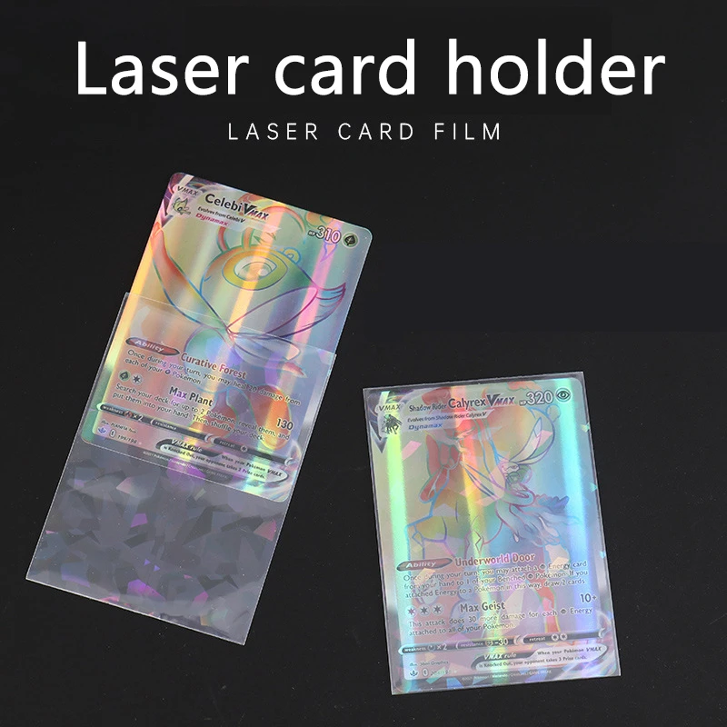 50PCS Laser Cards Sleeves Card Holder Film Protector Transparent Playing Game Display Yu-Gi-Oh Case Kids Toy Gift