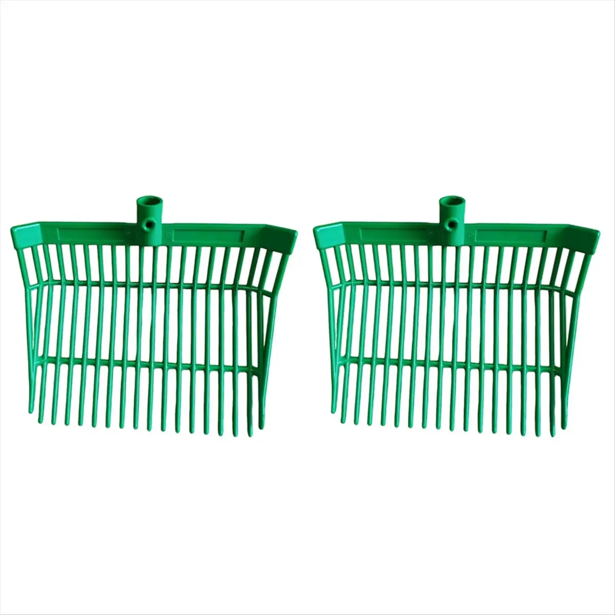 HITL Manure Fork Replacement Head, Pitchfork Head, Horse Manure Rake, for Picking Up Manure, Stable Waste Removal,Green,2pcs