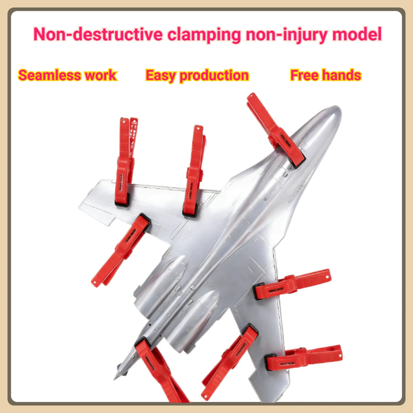 2/4/20Pcs Model Craft Seamless Auxiliary Clamps with Silicone Anti-Slip Pad - Hobby DIY Model Tools Kit