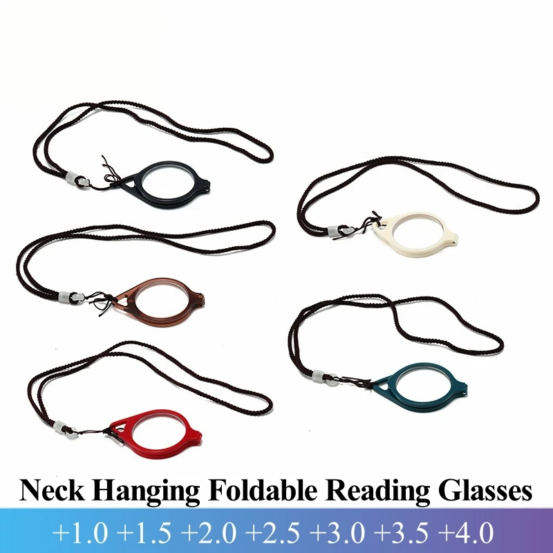 Fashion  Neck Hanging Foldable Reading Glasses +1.0 To +4.0 | Portable Hands-Free/Lightweight Magnifier for Seniors with Chain