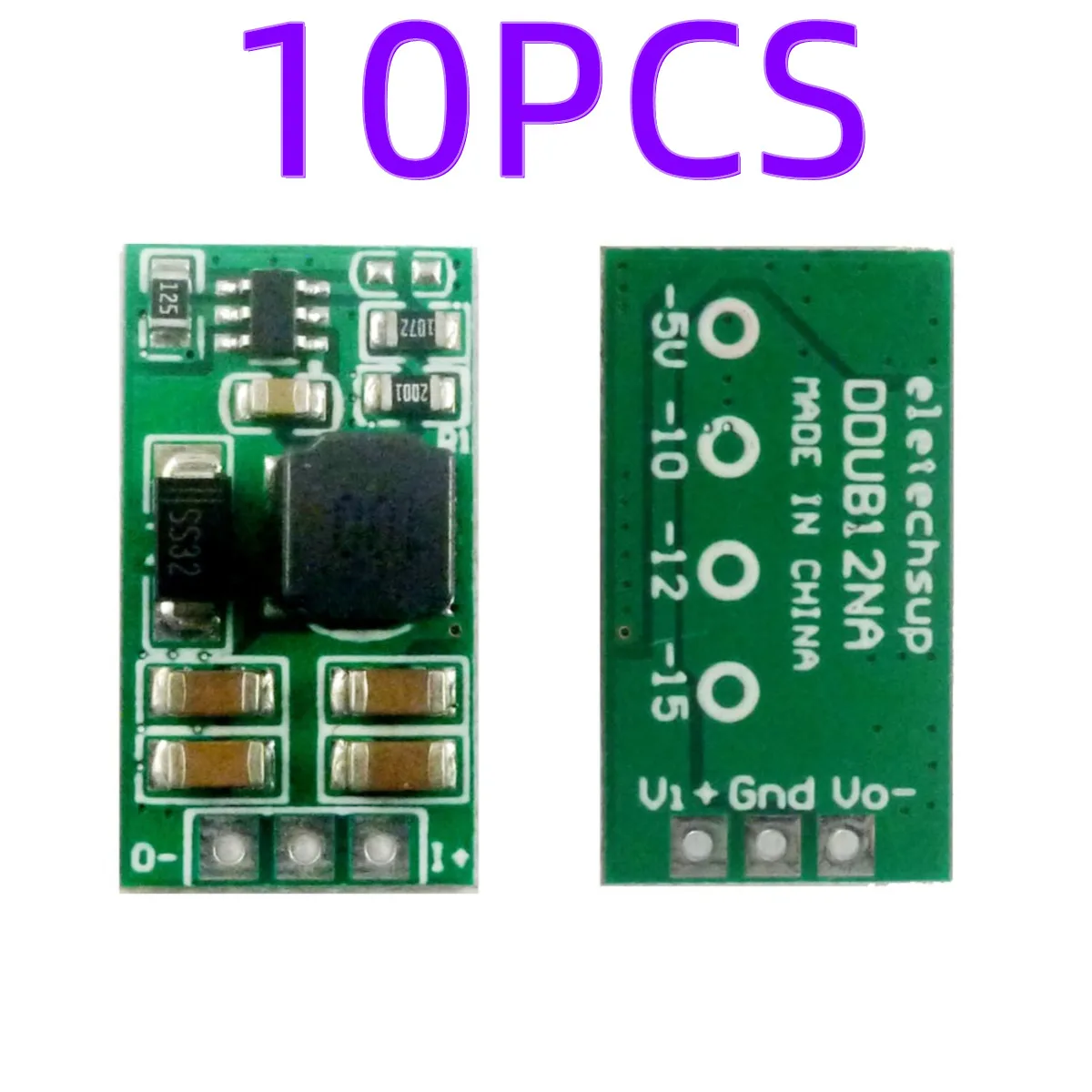 

DDUB12NA 3W +/- Voltage Converter Positive to Negative power supply DC-DC Boost-Buck Module +5~+28V to -5V -10V -12V-15V