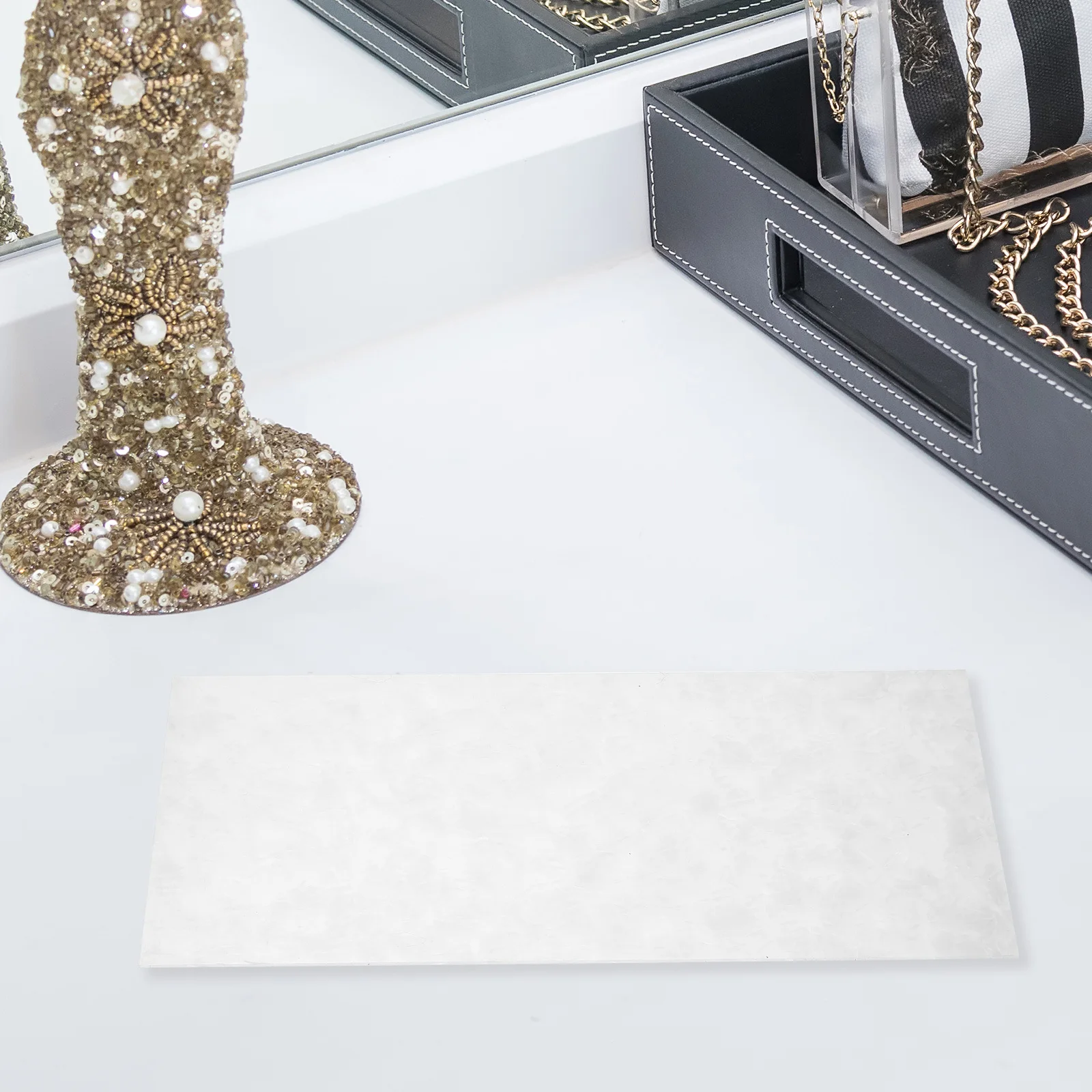 

2Pcs White Celluloid Guitar Headstock Overlay Sheet for Inlay Craft Repairing Vintage Instruments Decorative Accents Kit