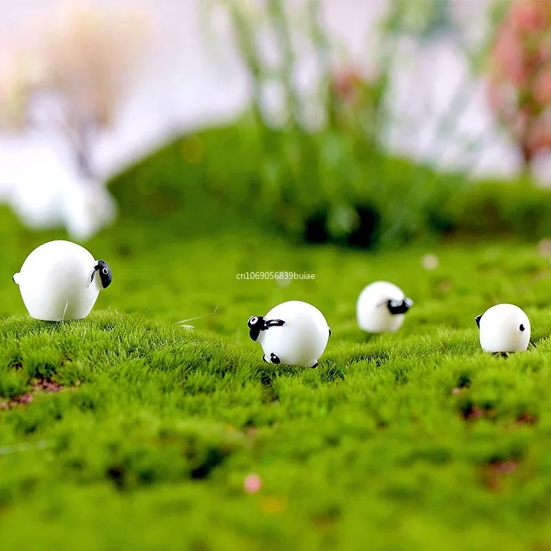 1Pc Resin Sheep Room Decora Mini Goat Micro Landscape Decoration Cute Animal Moss Landscape Ornaments Fairy Garden Decoration