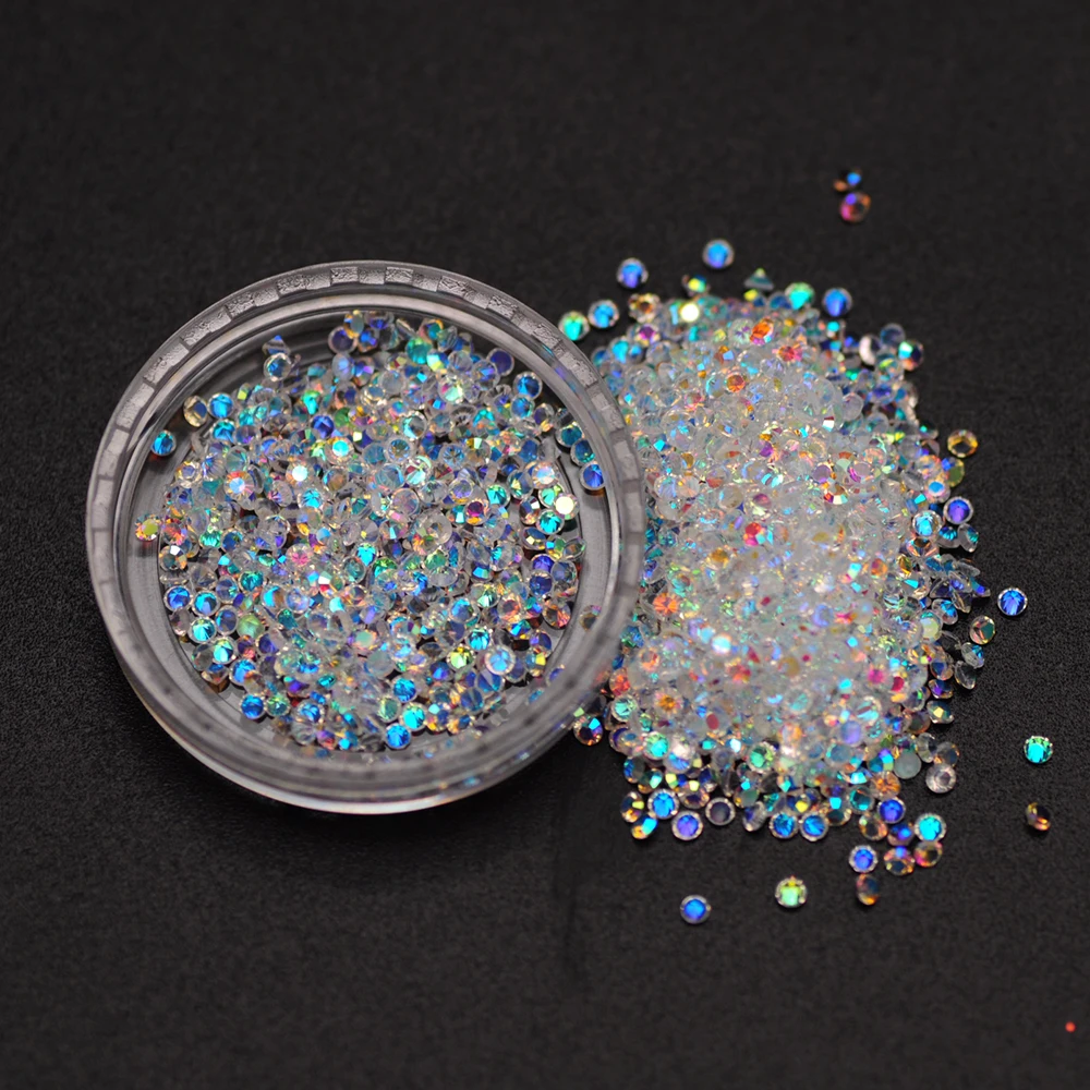 1440 Stück Pixie Nail Art Strass Glitter Maniküre Glas Strass Dekorationen selbst klebende Steine für DIY Bastel zubehör – Detail 3