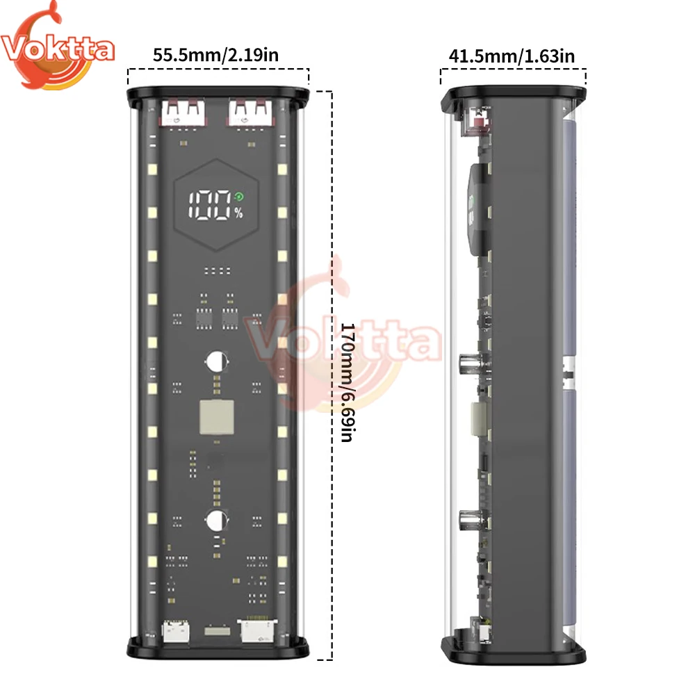 4*21700 uchwyt baterii USB DIY szybkie ładowanie opakowanie na Power Bank obudowa baterii etui QC4.0 szybkie ładowanie bezlutowane zestaw zasilanie