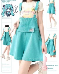 Hatsune Miku Shorts Anime Peripherals Cute Cartoon Loose Jumpsuits Japanese Kawaii Summer Clothes Casual and Versatile Pants