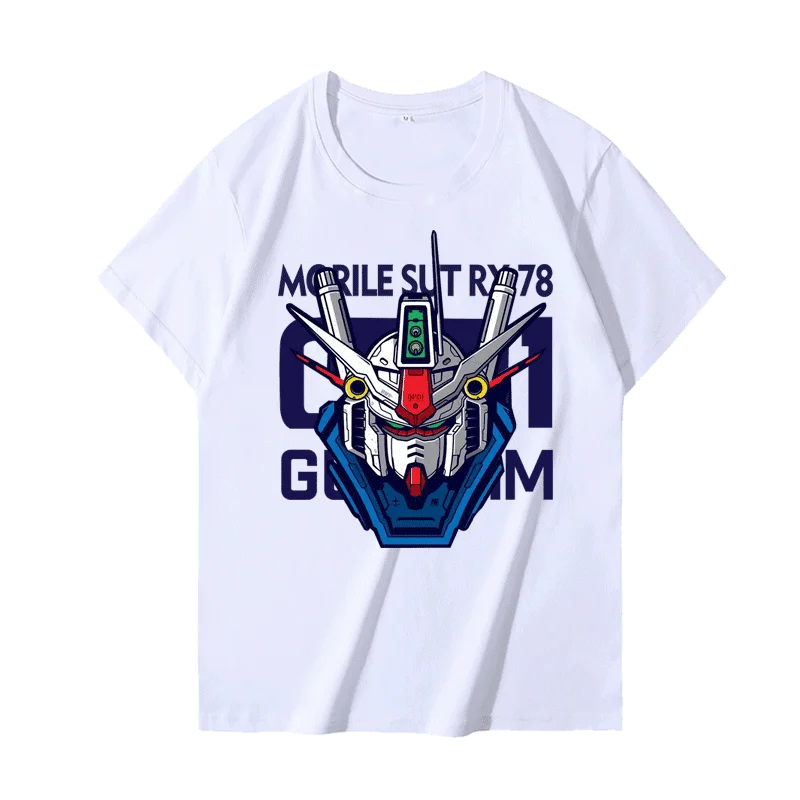 Gundam astray red frame anime camiseta 2025 verão camiseta de algodão masculino com mbp p02 robô impressão gráfica solto ajuste casual streetwear
