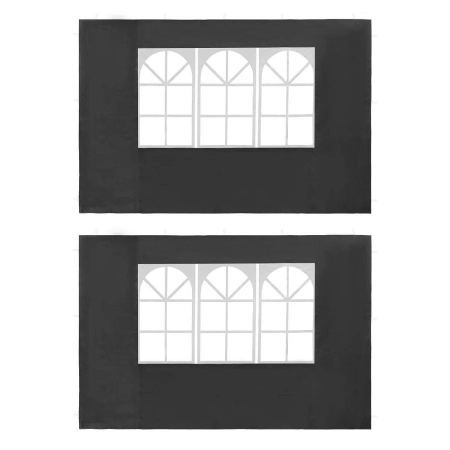 

Party Tent Sidewall 2 pcs with Window PE Anthracite