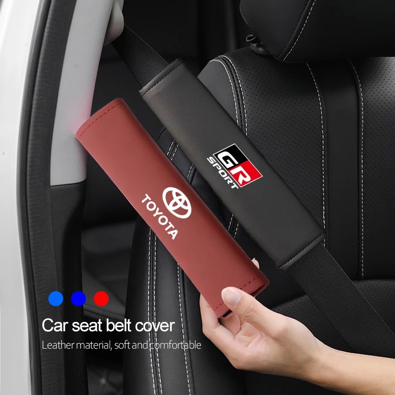 Funda protectora de hombro de cuero para coche, cinturón de seguridad, antidesgaste, antipellizco, para Toyota 86 Mirai Supra Prado Alphard Crown Vellfir