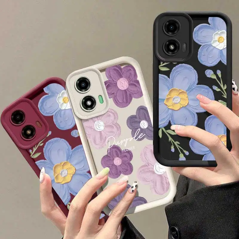G04S Oil Painting Flowers Sky Eye Ladder Phone Case For Motorola Moto G04S Cover