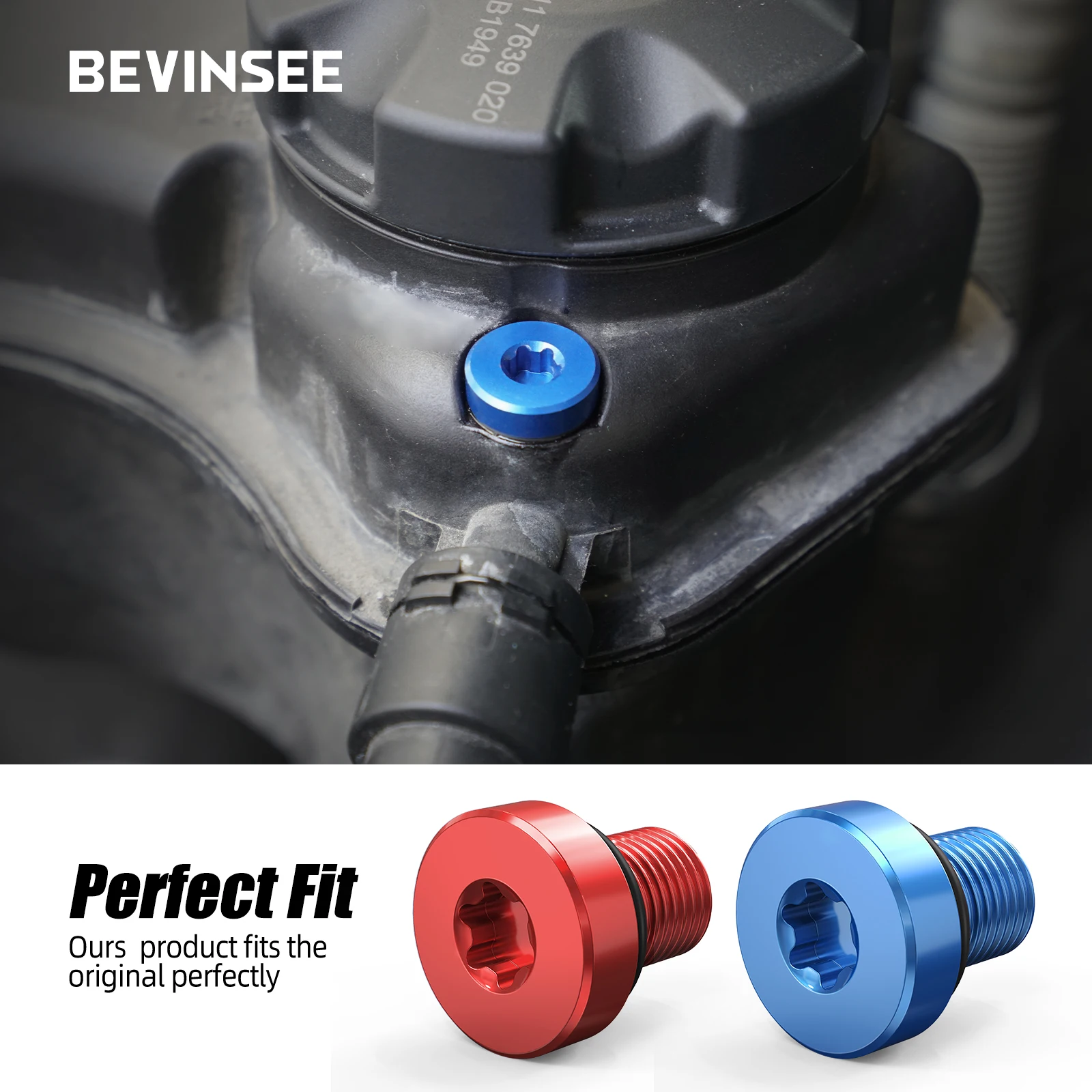 BEVINSEE Aluminum Coolant Bleed Screw for Mini for BMW E82 E88 E60 E90 E92 E65 F20 F22 F10 F30 F32 G20 X3 X5 X6 Z3 Z4 1153779337