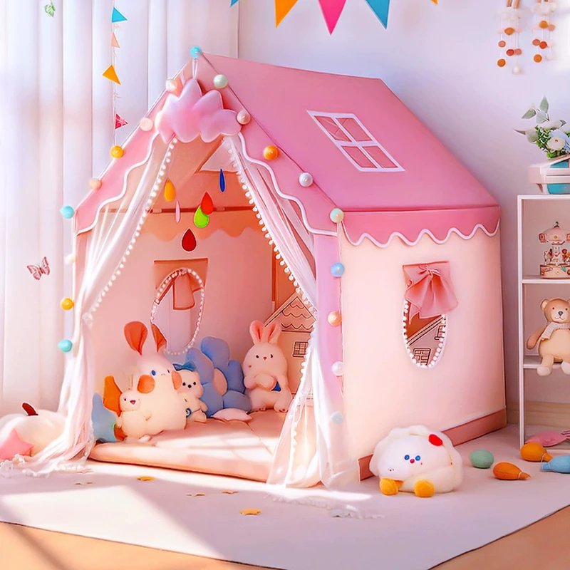Kids Princess Castle Play Tent Indoor House for Girls Toddler Bedroom Baby Doll Palace Toddler Toy Pretend Cottage Playhouse