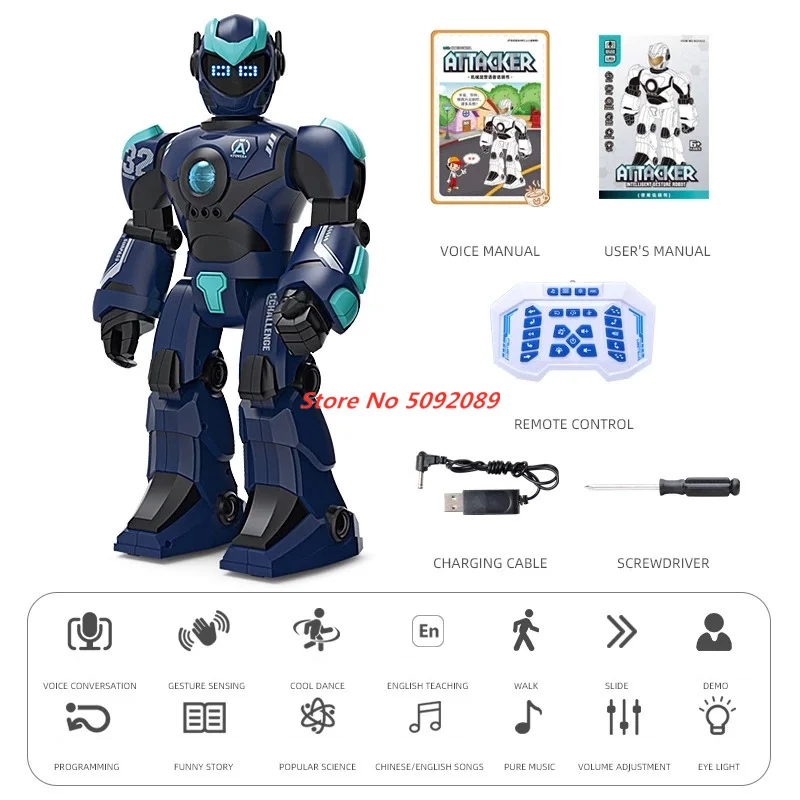 40CM Large Smart Voice RC Robot Gesture Induction Programming Machine Music Dancing Remote Control Robot Kid Pet Friend Gift Toy