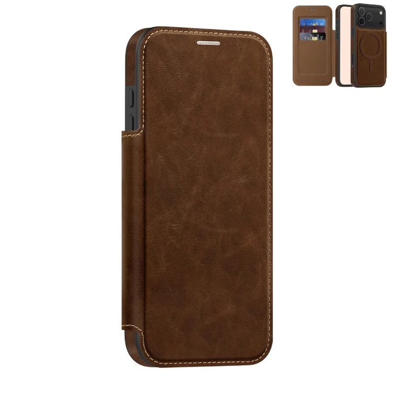 SZ Upgrades PU Leather Cover Case Protect Wallet Case Easy to Use for Phone 17