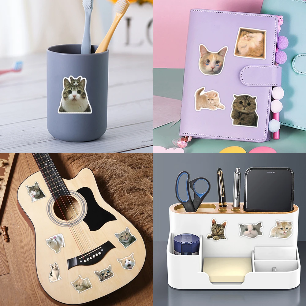 100 قطعة لطيف القط الرمزية الرموز التعبيرية ملصقات لحقيبة التزلج المحمول الأمتعة الثلاجة الهاتف سيارة التصميم ملصق