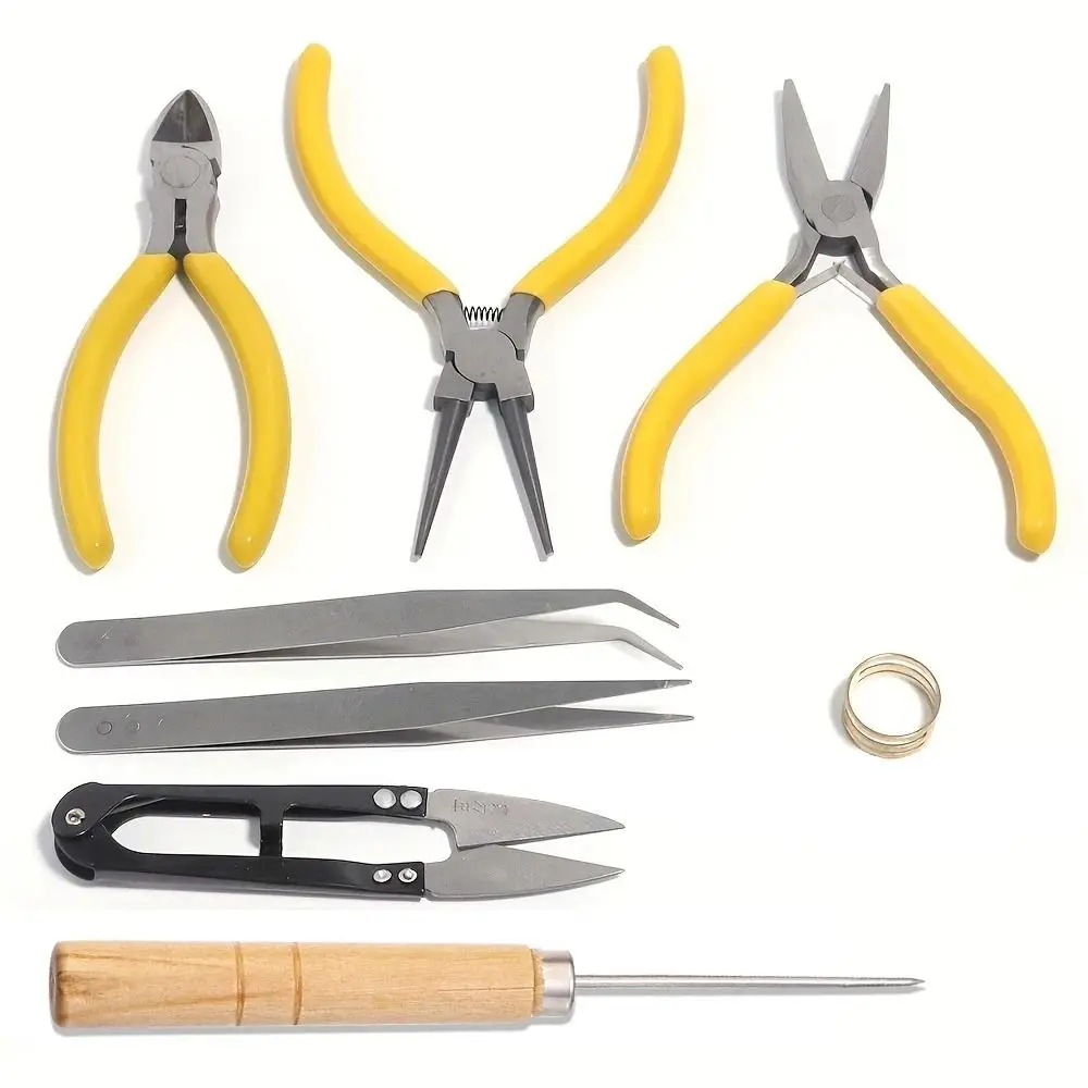 

8 шт./компл. портативные плоскогубцы для изготовления ювелирных изделий, набор плоскогубцев, наборы для изготовления ювелирных изделий «сделай сам», открывалка для колец, нескользящая ручка, набор инструментов для бисероплетения