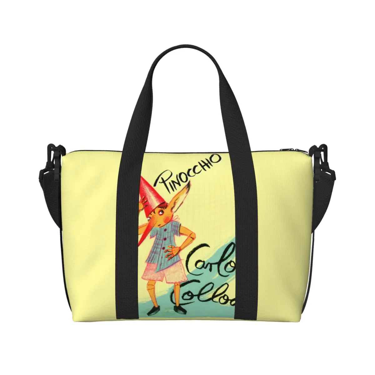 

Custom Large Cartoon P-Pinocchio Tote Bag Women Shopper Shoulder Beach Gym Travel Bag