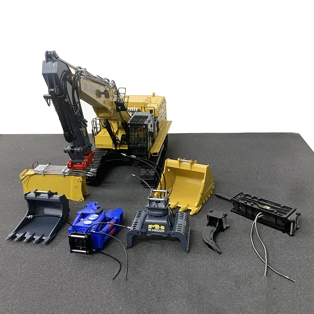 1/14 RC 4 Section Arm 374F Hydraulic Excavator Full Metal Model Upgraded Version Arm Detachable Excavator Model Toys