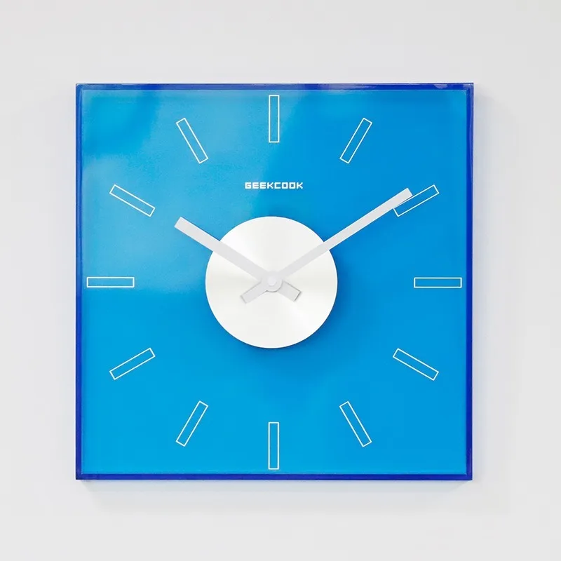 Acrylic Silent Wall Clocks Living Room Aesthetic Colorful Wall Watch Minimalist Transparent Hanging Clock Modern Home Decoration