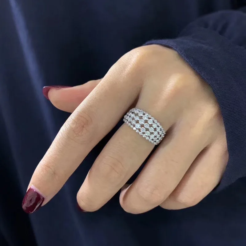 Trendy Luxury Crystal Engagement Ring for Women Diamond 925 Sterling Silver Rings 2021 Wedding Trend Female Jewerly Gifts