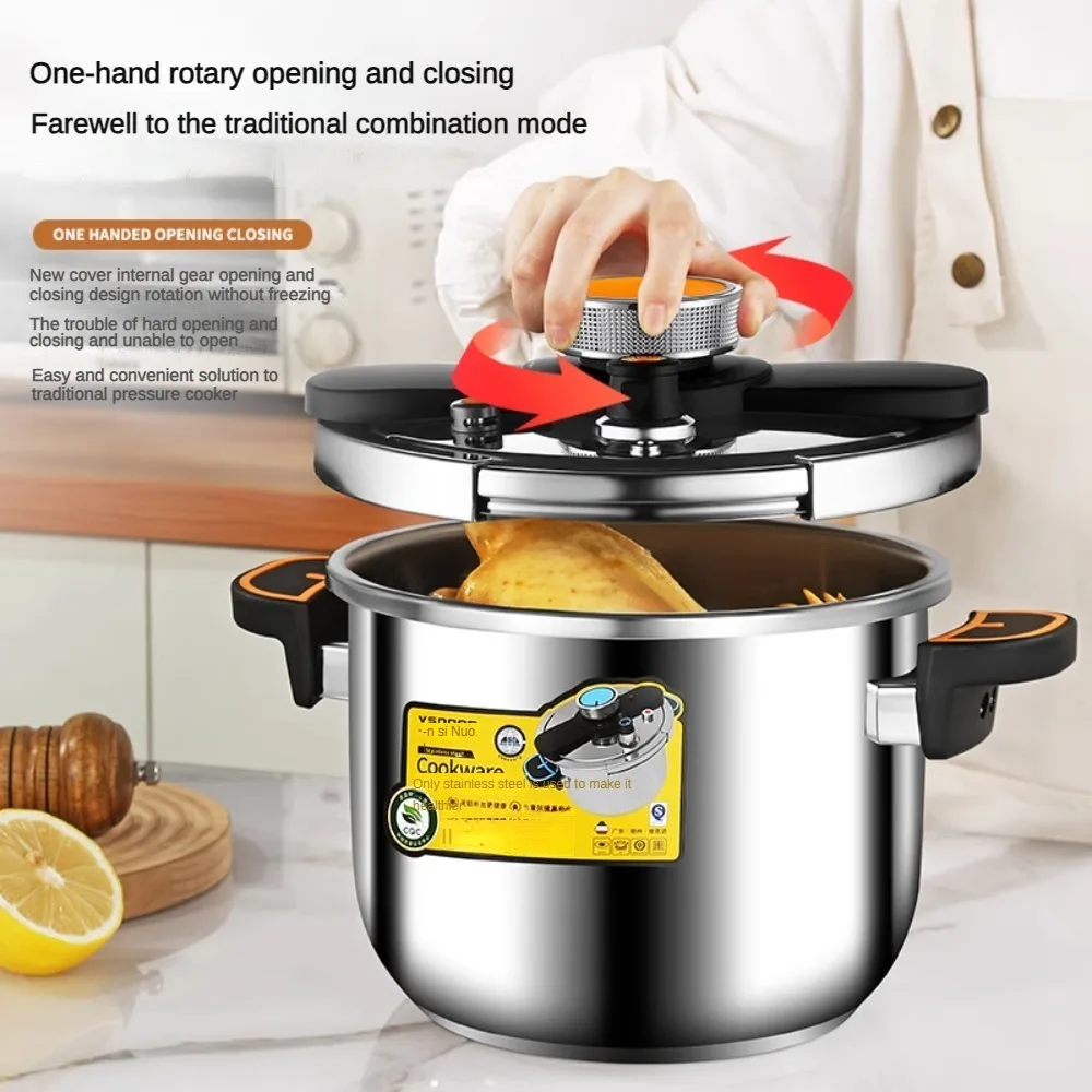 Pressure Cooker 304 Stainless Steel Thickened Explosion-proof Household Large-capacity Pressure Cooker Induction Gas Universal