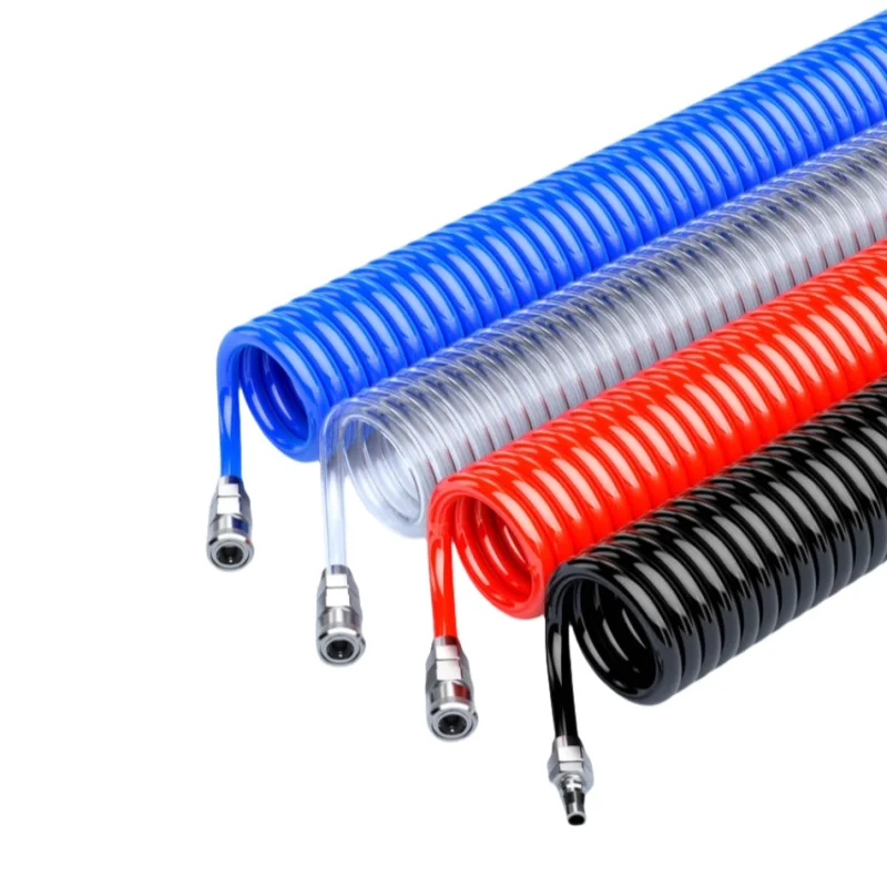 3 6 9 Meters PU Air Compressor Hose Tube Spiral Pipe Pneumatic Polyurethane 6*4mm 8*5 10*6.5 12*8mm Telescopic Spring Tool
