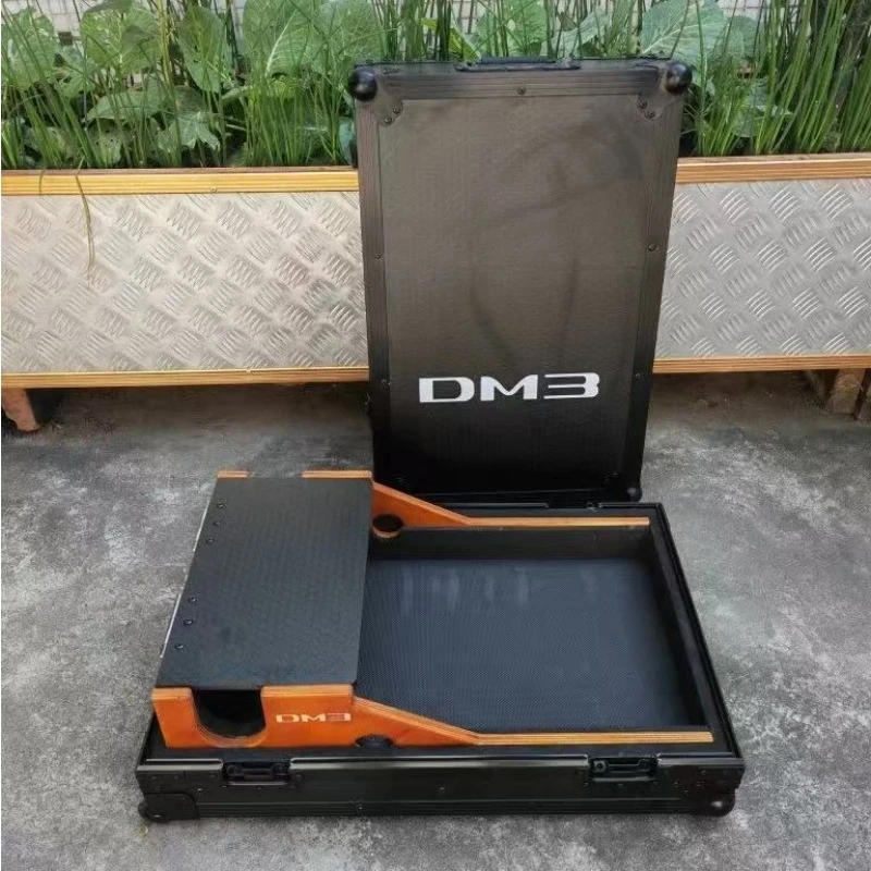 Aluminum Flight Case for DM3 DM3S Digital Mixer Console with Pull Wheels, Birch Wood Style & Cable Management Slot