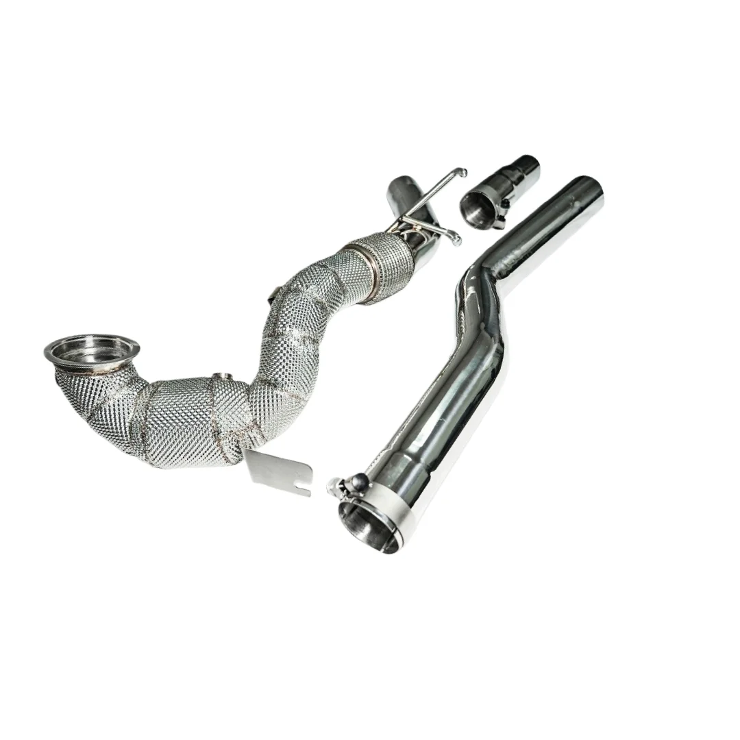 For DEX Stainless Steel With Heat Shiled High Flow Exhaust Downpipe for 2020+ Volkswagen GOLF MK8 R 2.0T