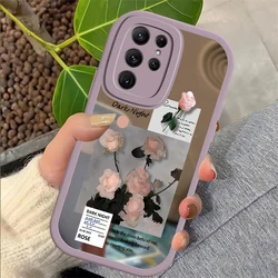 Flower Printing Case For Samsung Galaxy S21 S20 Plus Note 20 S24 Ultra S23 FE S22 Plus S 24 S 23 Mirror Girly Matte Soft Cover