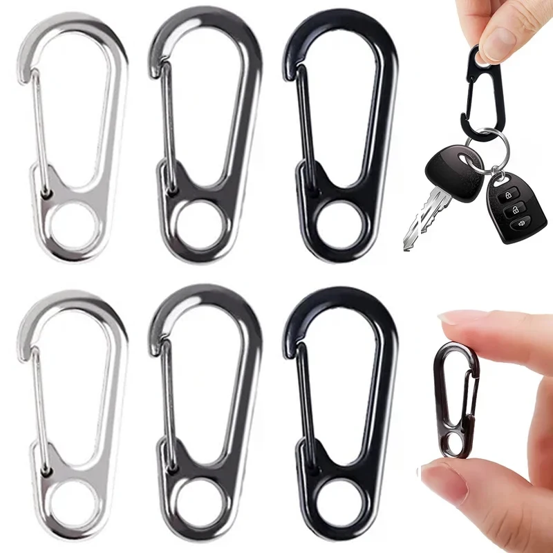 5/10Pcs Mini Carabiner Clips Tiny Alloy Spring Snap Hook Car Keychain Clasp EDC Small Hanging Buckle for Backpack Camping Bottle