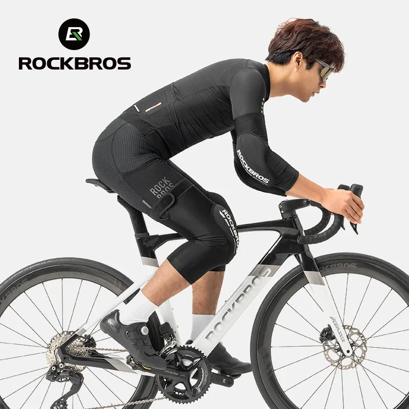 ROCKBROS ginocchiere gomitiere ginocchiere sportive basket ciclismo moto ispessimento di grandi aree protezione elastica del ginocchio regolabile