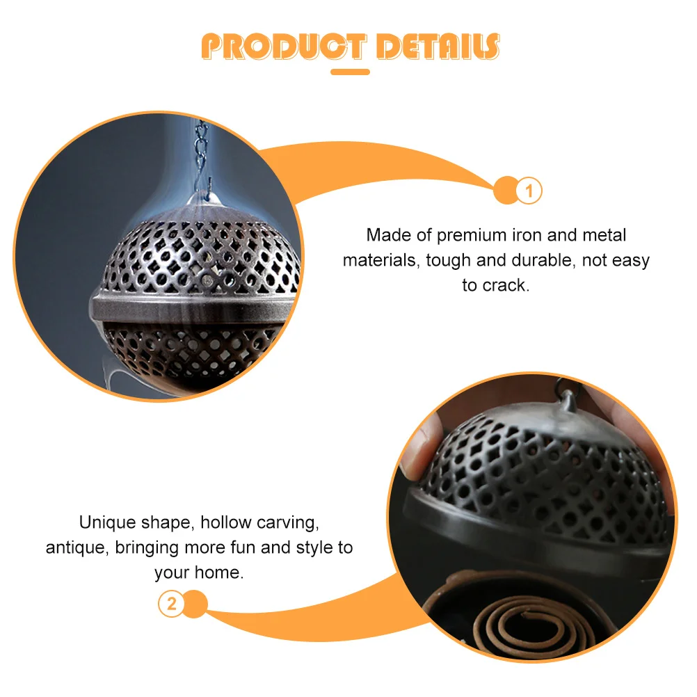 

Incense Burner Backflow Holder Hollow Carved Metal Aromatherapy Decoration for Home Study Bedroom Sauna Yoga Relaxation Space