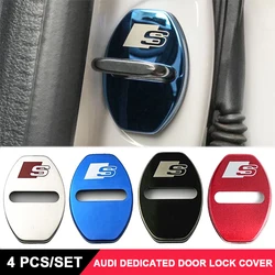 4pcs Car Stainless Steel Door Lock Cover Suitable For Audi A3 A4 A5 A6 A7 B5 B6 C5 C6 8p 8v 8l Q2 Q3 Q5 Q8 Tt Rs3 Rs4