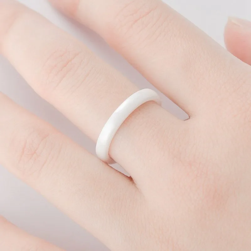 Meetvii 3mm Ceramic Rings for Men Women Minimalist Simple Unisex Thin Tail Rings Anti-Allergy Never Fade