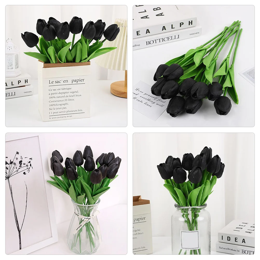 10 Pcs Artificial Flower Branch Home Fake Bridal Tulips Decor Bouquet Emulation Adorn Bride