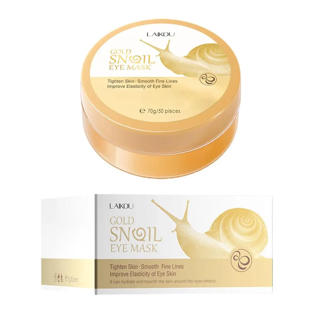 Golden Snail masker mata siput, produk melembabkan halus menghilangkan garis perawatan lingkaran hitam mengurangi kantung mata bengkak mencerahkan mata