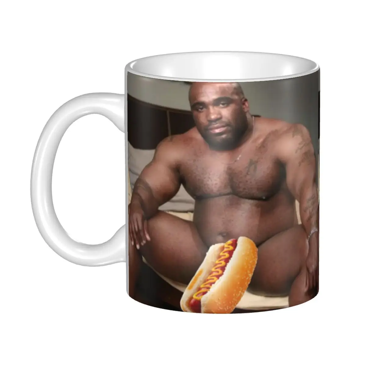 Taza de madera Big Dick Black Guy Meme Barry, divertidas tazas de café de cerámica, tazas de té, taza de leche, regalos para mujer y hombre
