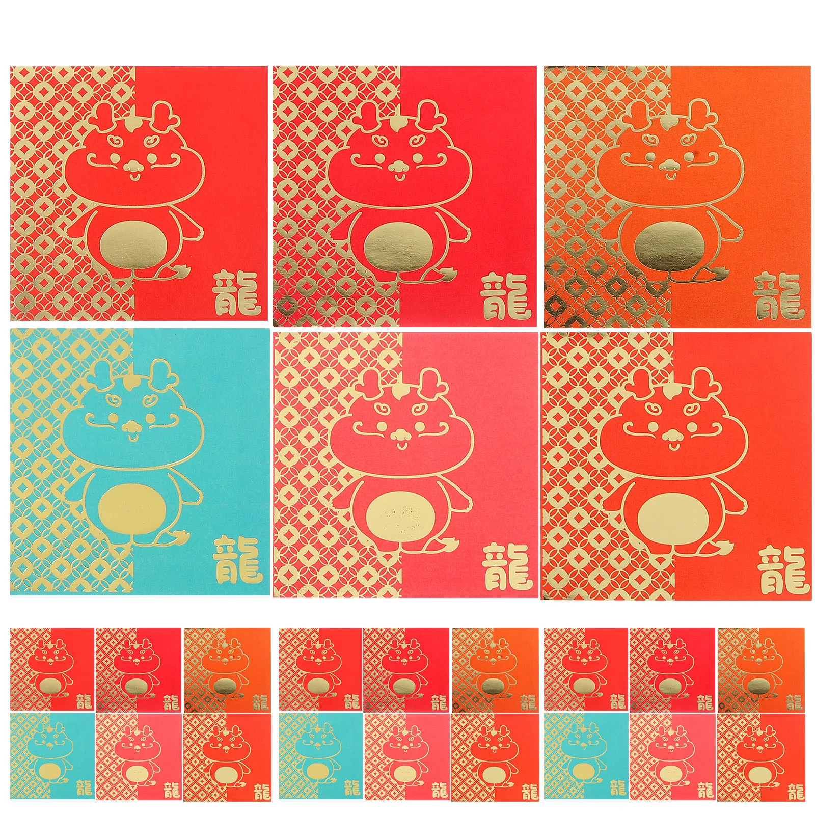 

24pcs Spring Festival Red Envelopes Dragon Pattern Paper Money Packets Festival Party Supplies Traditional Chinese Lucky Gift