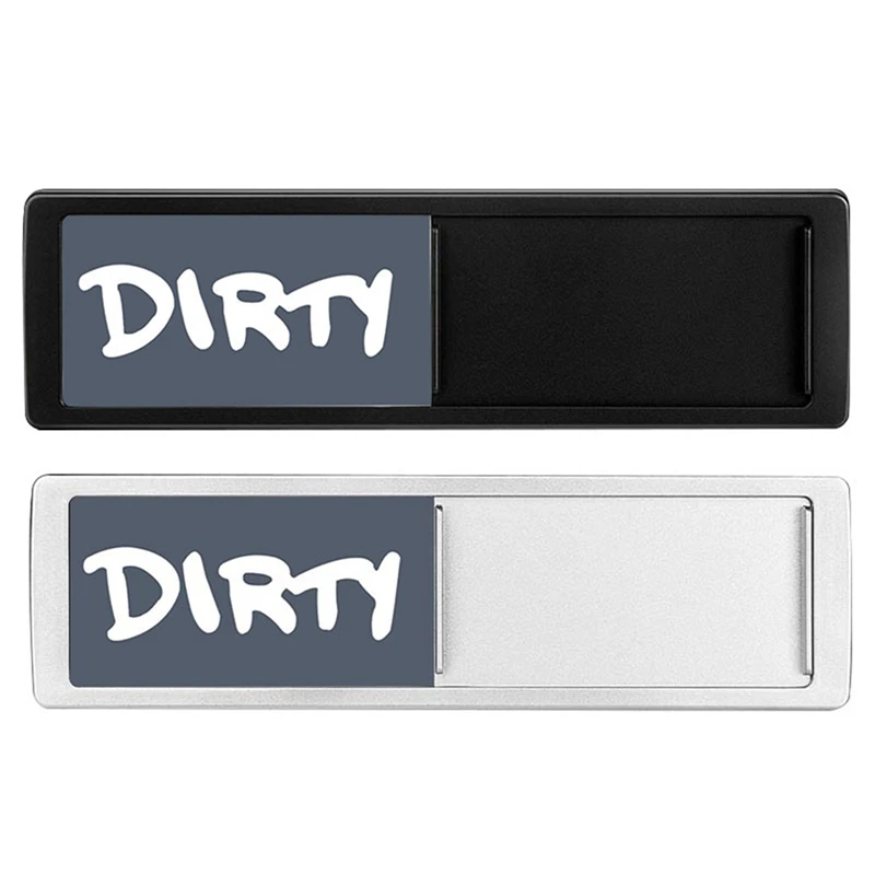 2 PCS Dishwasher Magnet Clean Dirty Sign Shutter As Shown ABS Only Changes When You Push It Non-Scratching Dishes Clean Dirty