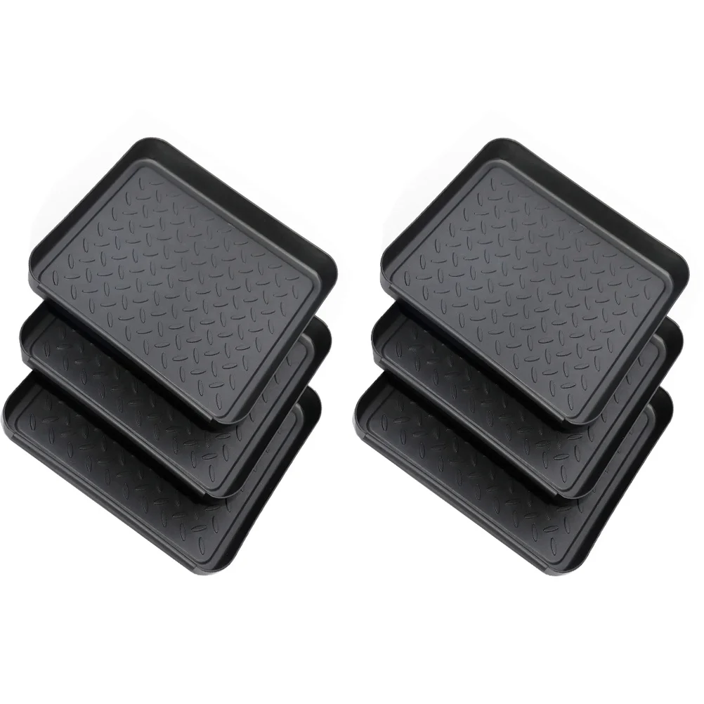 

6pcs Shoe Storage Tray Plastic Boots Tray For Hallway Entryway Indoor Outdoor Use Sundries Organizer Potted Pad Plate