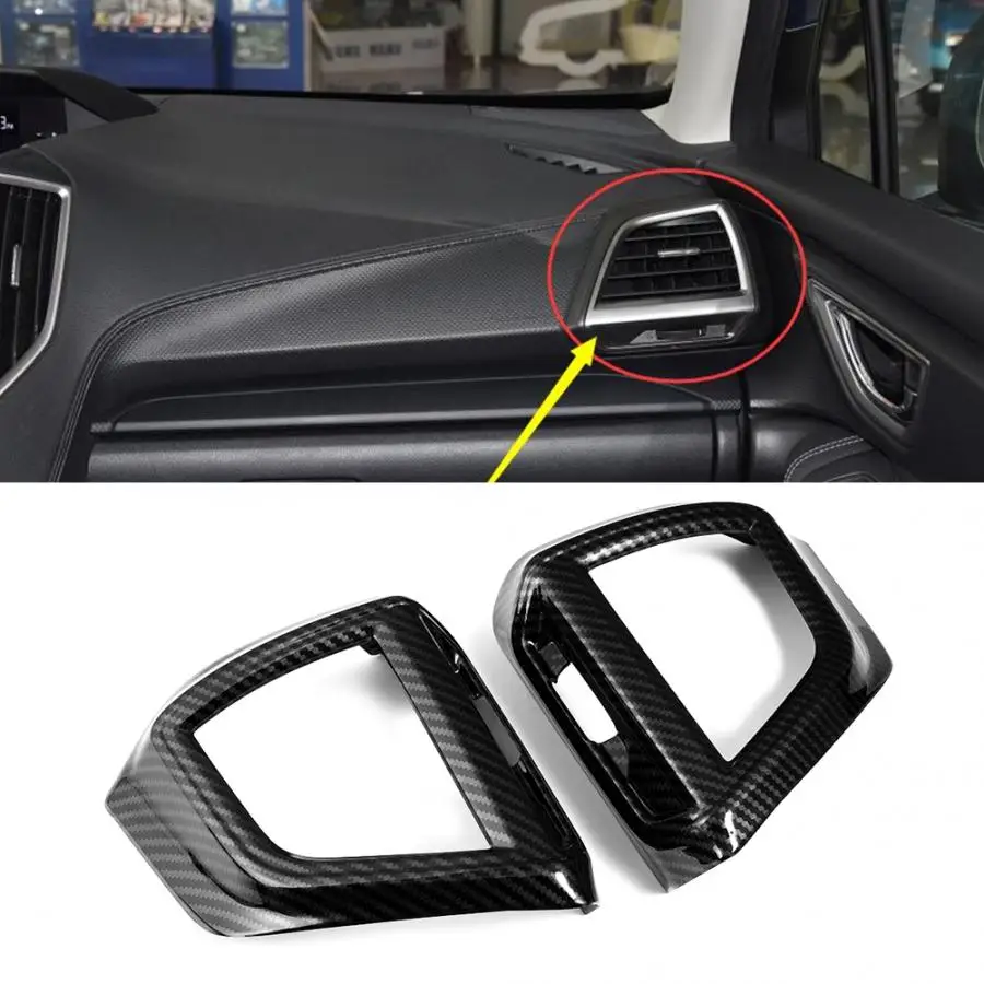 2pcs Car Interior Front Air Vent Outlet Cover Trim Frame Fit for Subaru Forester SK 2019 ABS material automobiles accessories