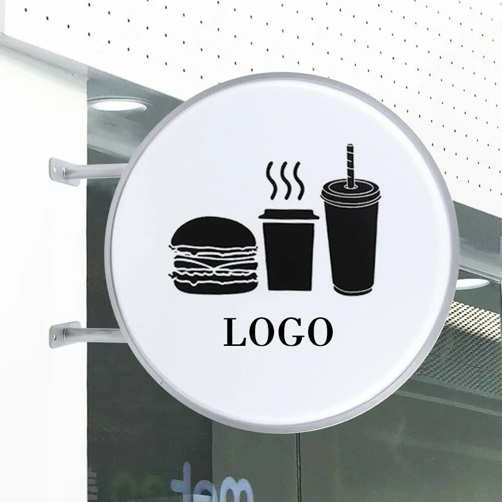 

24 Inch Double-sided Waterproof Illuminated Billboard Round LED Lightbox Signs for Business Retail Advertising Pub Bar