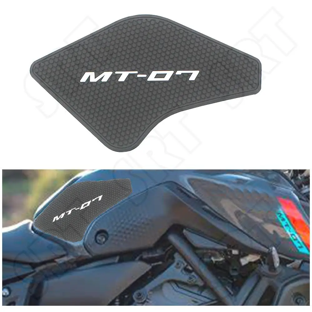 Se encaixa para yamaha mt 07 mt07 fz07 MT-07 2021 2022 2023 2024 almofada de tração do tanque de combustível lado joelho apertos anti deslizamento almofadas