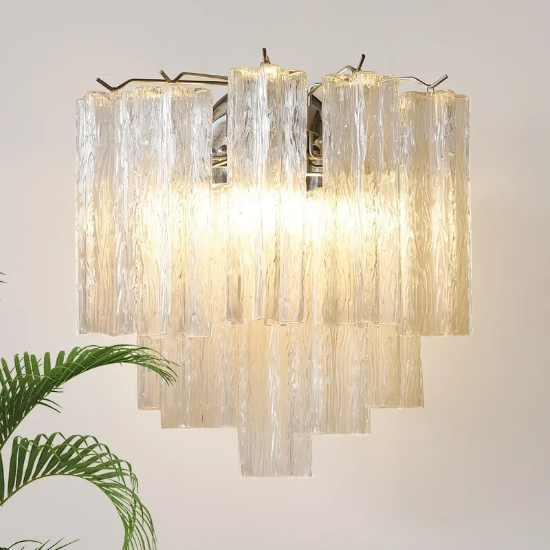 

French-style minimalist vintage glass bedside table lamp for bedroom designer art living room hallway staircase lighting fixture