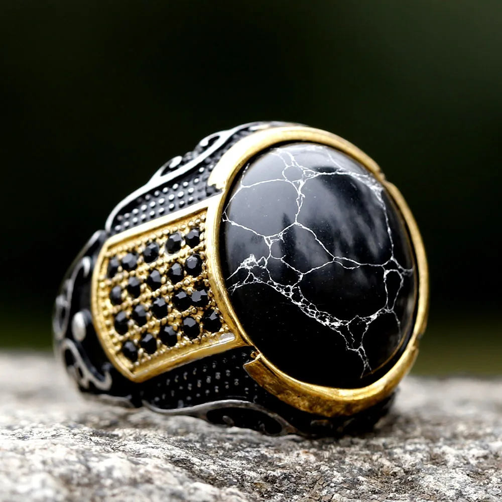 2023 new Arrival Design Stainless Steel Colorful Stone Trend Men's Ring fashion High Quality Jewelry free shipping