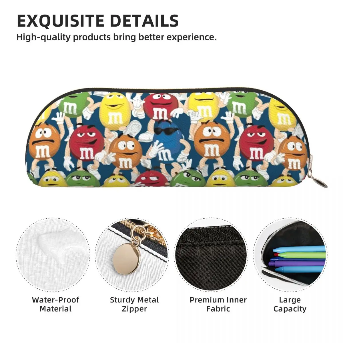 새로운 M&M 캐릭터 필통, 펜 홀더, 문구류 수납, 대용량 펜 박스, 남녀 어린이 선물용 필통