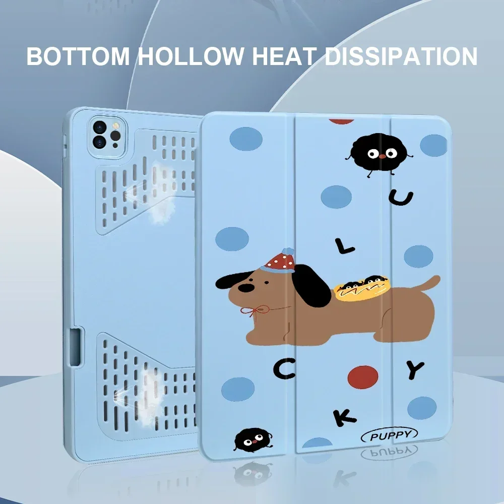 

Cartoon Printed Case Plate Case Pen Slot Cooling Flip Tablet for IPad iPad Pro 12.9